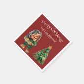 Serviette En Papier Cheeky Christmas Troll et Tree Delight (Coin)
