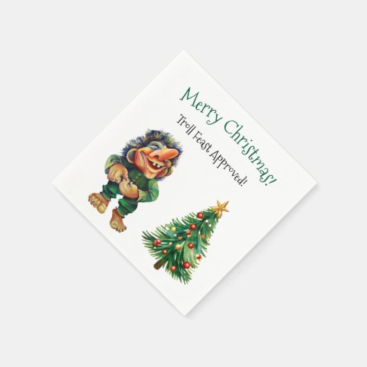 Serviette En Papier Cheeky Christmas Troll et Tree Delight (Coin)