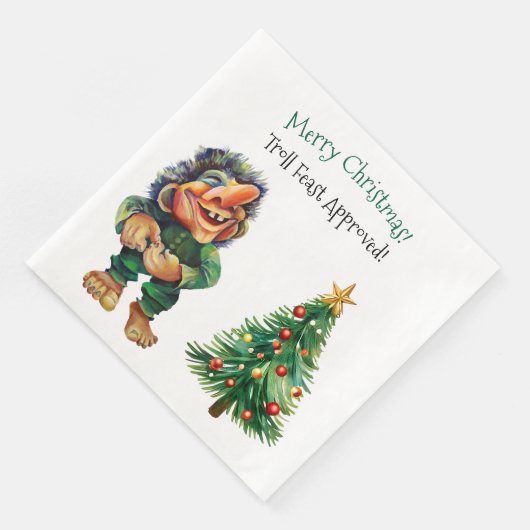 Serviette En Papier Cheeky Christmas Troll et Tree Delight (Coin)
