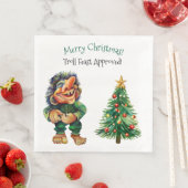 Serviette En Papier Cheeky Christmas Troll et Tree Delight (En situation)