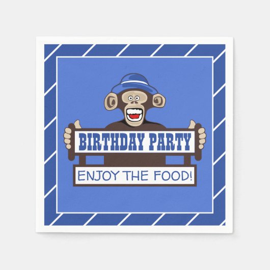 Serviette En Papier Cheeky Singe Anniversaire fête Napkin (Devant)