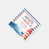 Serviette En Papier Cheerful Red Blue Maritime Waves Baby Shower (Coin)
