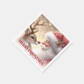 Serviette En Papier Cheerful Santa Rudolph Holiday Dinner Napkins Xmas (Coin)