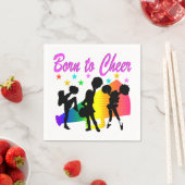 SERVIETTE EN PAPIER CHEERLEADING RAINBOW MEGAPHONE DESIGN (En situation)
