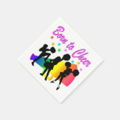 SERVIETTE EN PAPIER CHEERLEADING RAINBOW MEGAPHONE DESIGN (Coin)