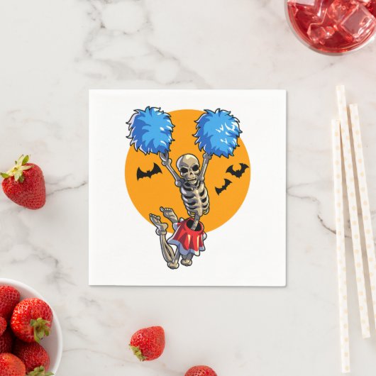 Serviette En Papier Cheerled Skeleton Halloween Cheer Maman Filles Wo (En situation)