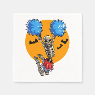 Serviette En Papier Cheerled Skeleton Halloween Cheer Maman Filles Wo