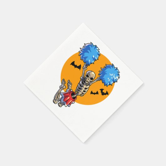 Serviette En Papier Cheerled Skeleton Halloween Cheer Maman Filles Wo (Coin)