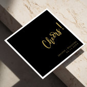 Serviette En Papier Cheers à main or : Mariage noir serviettes