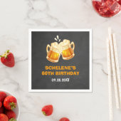 Serviette En Papier Cheers and Beers Surprise 60e Anniversaire tableau (En situation)