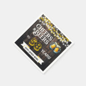 Serviette En Papier Cheers and Beers to 58 Years Rustic Birthday Party (Coin)