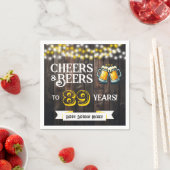 Serviette En Papier Cheers and Beers to 89 Years Rustic Birthday Party (En situation)
