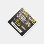 Serviette En Papier Cheers and Beers to 89 Years Rustic Birthday Party (Coin)