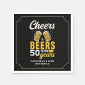 Serviette En Papier Cheers and Beers to my 50 Years, Any Birthday (Devant)
