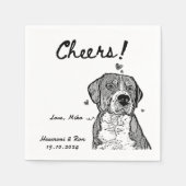 Serviette En Papier Cheers attirés Chien personnalisé Simple Mariage (Devant)