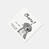 Serviette En Papier Cheers attirés Chien personnalisé Simple Mariage (Coin)