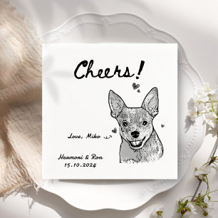 Serviette En Papier Cheers attirés Chien personnalisé Simple Mariage