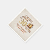 Serviette En Papier Cheers & Beers 30e anniversaire (Coin)