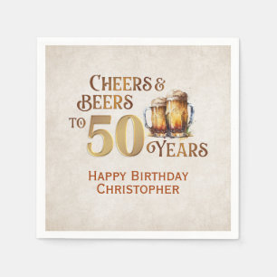 Serviette En Papier Cheers & Beers 50e anniversaire