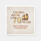 Serviette En Papier Cheers & Beers 70e anniversaire (Devant)
