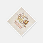 Serviette En Papier Cheers & Beers 90e anniversaire (Coin)
