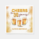 Serviette En Papier Cheers & Beers Mens Drôle Anniversaire (Devant)