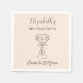 Serviette En Papier Cheers beiges modernes à 30 ans serviettes d'anniv (Devant)