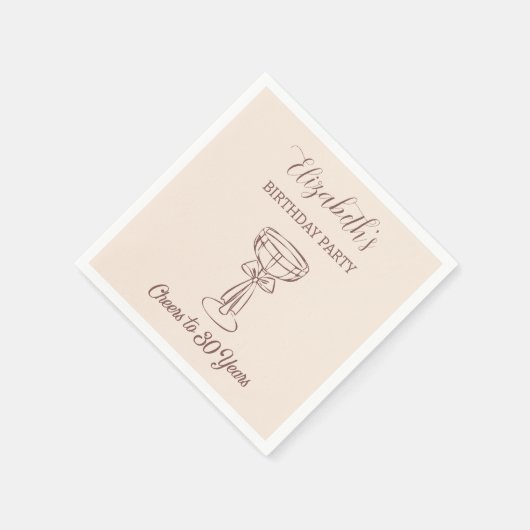 Serviette En Papier Cheers beiges modernes à 30 ans serviettes d'anniv (Coin)