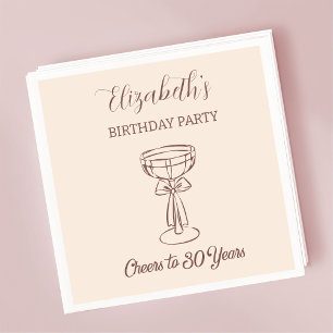 Serviette En Papier Cheers beiges modernes à 30 ans serviettes d'anniv