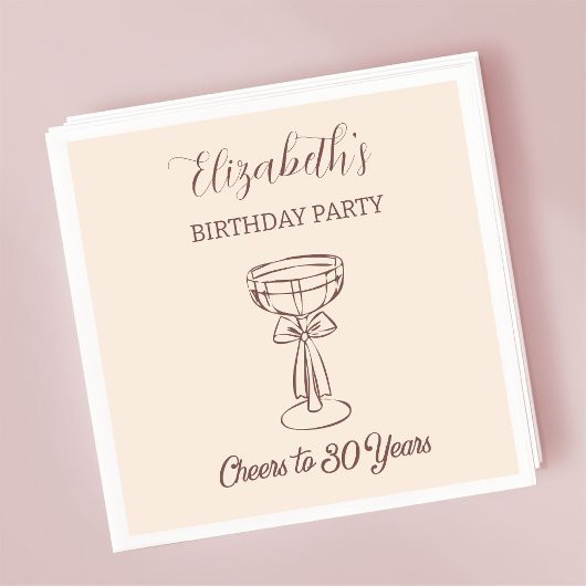 Serviette En Papier Cheers beiges modernes à 30 ans serviettes d'anniv