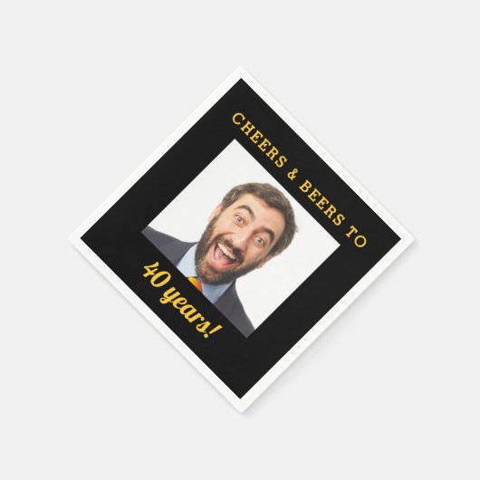 Serviette En Papier Cheers & Bières 40 ans Anniversaire Photo (Coin)