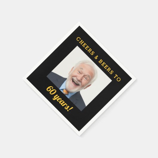 Serviette En Papier Cheers & Bières 60 ans Anniversaire Photo (Coin)