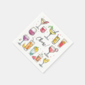 Serviette En Papier Cheers Drink Doodles Cocktail (Coin)