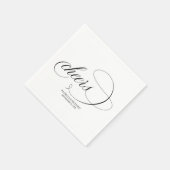 Serviette En Papier Cheers - Écriture Noire Élégante de Mariage (Coin)