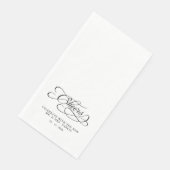 Serviette En Papier Cheers Elegant Bride & Groom Calligraphy Black (Coin)