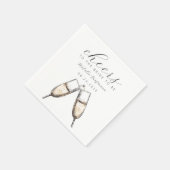 Serviette En Papier Cheers Elegant Bubbly Fête des mariées Champange (Coin)