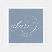 Serviette En Papier Cheers - Elégant Mariage bleu Dusty (Devant)