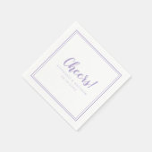 Serviette En Papier Cheers Lavender Wedding Reception Cocktail  (Coin)