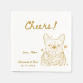 Serviette En Papier Cheers Main Drany Chien Simple Mariage (Devant)
