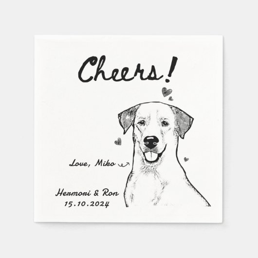 Serviette En Papier Cheers Main Drany Chien Simple Mariage (Devant)