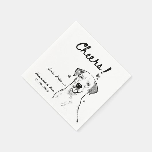 Serviette En Papier Cheers Main Drany Chien Simple Mariage (Coin)