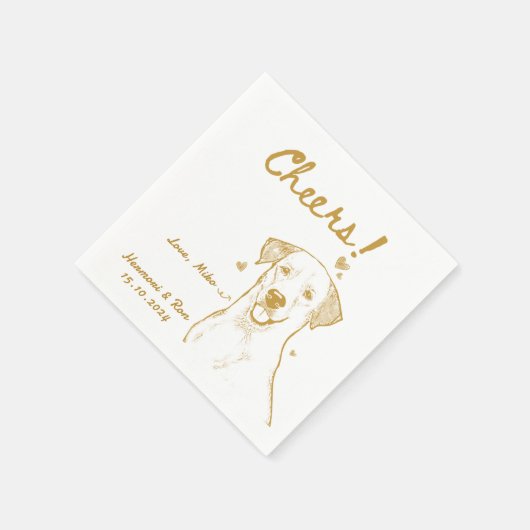Serviette En Papier Cheers Main Drany Chien Simple Mariage (Coin)