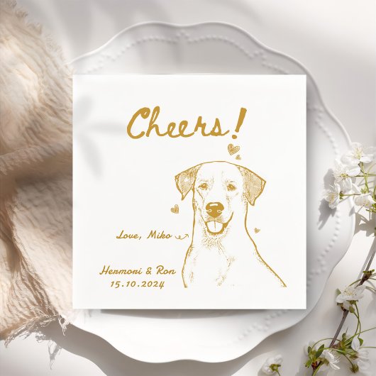 Serviette En Papier Cheers Main Drany Chien Simple Mariage