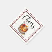 Serviette En Papier Cheers Old Fashioned Script Border (Coin)