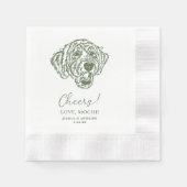 Serviette En Papier Cheers Pets Custom Hand Drawing Wedding (Devant)