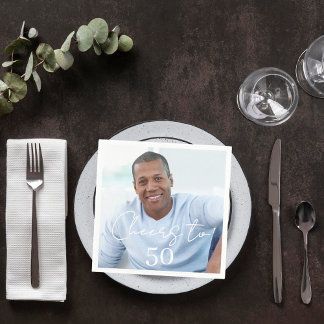 Serviette En Papier Cheers photo birthday party luncheon