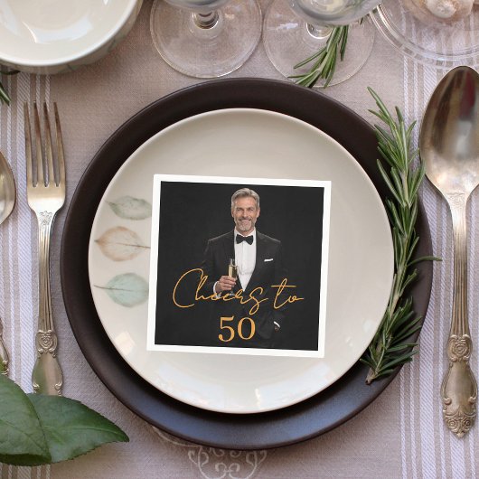 Serviette En Papier Cheers photo gold birthday party