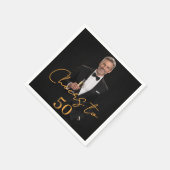 Serviette En Papier Cheers photo gold birthday party (Coin)