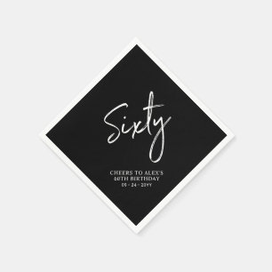 Serviette En Papier Cheers Sixty   Fête d'anniversaire moderne pour ad