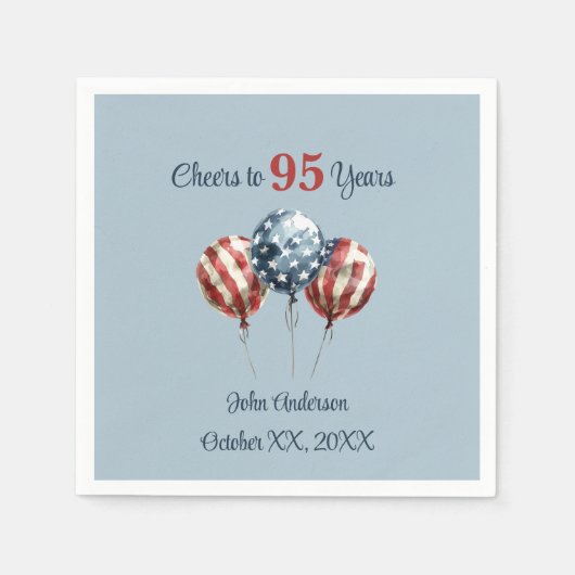 Serviette En Papier Cheers to 95 Years Birthday Party  (Devant)